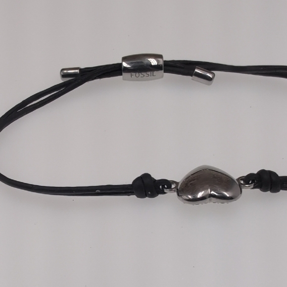 Fossil Silver and Black Crystal Heart Bracelet - Picture 4 of 6